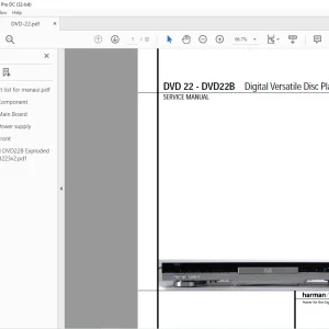 Harman kardon DVD 22 - DVD22B Digital Versatile Disc Player Service Manual - PDF