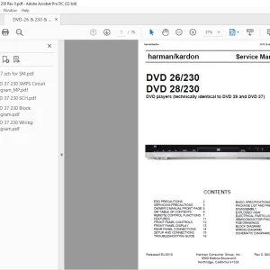 Harman kardon DVD 26/230 DVD 28/230 DVD players Service Manual - PDF
