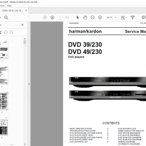 Harman kardon DVD 39/230 DVD 49/230 DVD players Service Manual -PDF