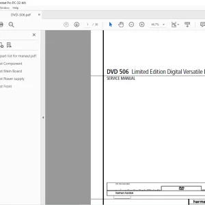 Harman kardon DVD 506 Limited Edition Digital Versatile Disc Player Service Manual - PDF