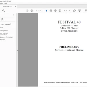 Harman kardon FESTIVAL 40  Power Amplifiers Service Technical Manual - PDF