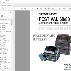 Harman kardon FESTIVAL 60/80 Component Audio System Technical Manual - PDF