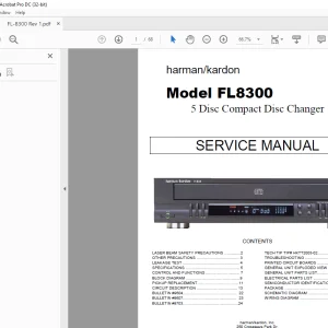Harman kardon FL8300 5 Disc Compact Disc Changer Service Manual - PDF