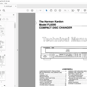 Harman kardon FL8300 Compact Disc Changer Technical Manual - PDF