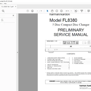 Harman kardon FL8380 5 Disc Compact Disc Changer PRELIMINARY Service Manual - PDF