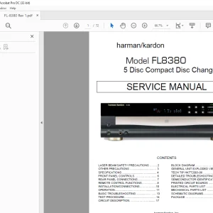 Harman kardon FL8380 5 Disc Compact Disc Changer Service Manual - PDF