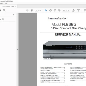 Harman kardon FL8385 5 Disc Compact Disc Changer Service Manual - PDF