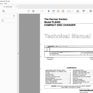 Harman kardon FL8400 Compact Disc Changer Technical Manual - PDF DOWNLOAD