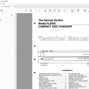 Harman kardon FL8450 Compact Disc Changer Technical Manual - PDF