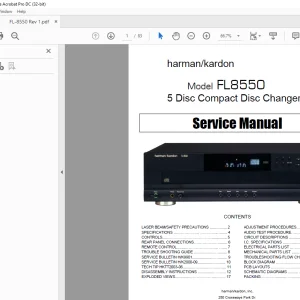 Harman kardon FL8550 5 Disc Compact Disc Changer Service Manual - PDF