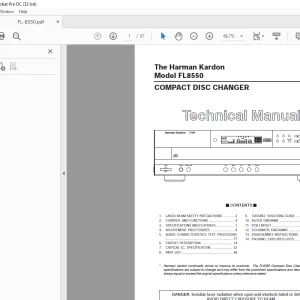 Harman kardon FL8550 COMPACT DISC CHANGER Technical Manual - PDF
