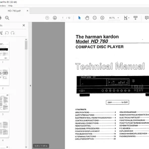 Harman kardon HD-760 COMPACT DISC PLAYER Technical Manual - PDF