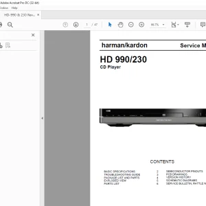 Harman kardon HD 990/230 CD Player Service Manual - PDF DOWNLOAD