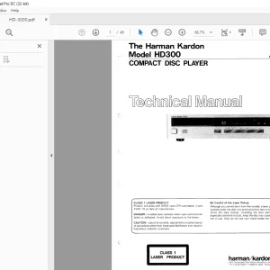 Harman kardon HD3000 COMPACT DISC PLAYER Technical Manual - PDF