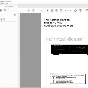 Harman kardon HD7450 COMPACT DISC PLAYER Technical Manual - PDF