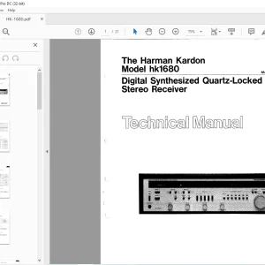 Harman kardon HK 1680 DIGITAL SYNTHESIZED QUARTZ-LOCKED Stereo Receiver Technical Manual - PDF