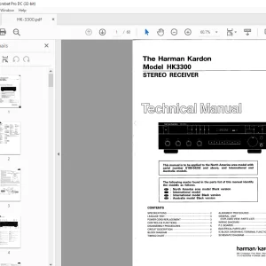 Harman kardon HK 3300 STEREO RECEIVER Technical Manual  - PDF DOWNLOAD
