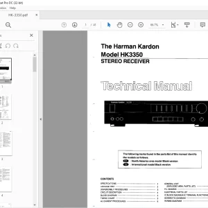 Harman kardon HK 3350 STEREO RECEIVER Technical Manual - PDF DOWNLOAD