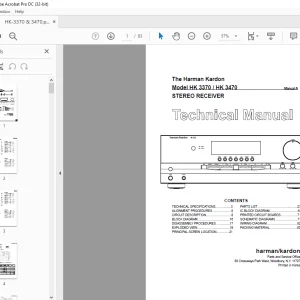 Harman kardon HK 3370/HK 3470 STEREO RECEIVER Technical Manual - PDF