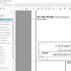 Harman kardon HK 3380 HK3480 Stereo Receiver Service  Manual  - PDF DOWNLOAD
