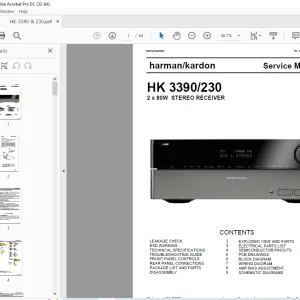 Harman kardon HK 3390/230 STEREO RECEIVER Service Manual  - PDF DOWNLOAD