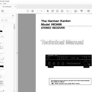 Harman kardon HK 3400 STEREO RECEIVER Technical Manual  - PDF