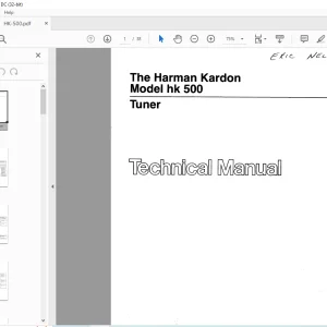 Harman kardon HK 500 TUNER Technical Manual - PDF DOWNLOAD