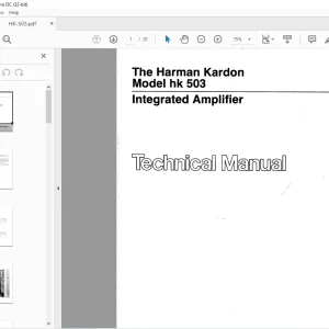Harman kardon HK 503 Integrated Amplifier Technical Manual - PDF DOWNLOAD