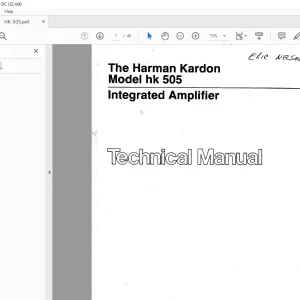 Harman kardon HK 505 Integrated Amplifier Technical Manual - PDF DOWNLOAD