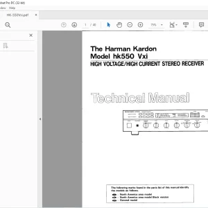 Harman kardon HK 550 VXI HIGH VOLTAGE STEREO RECEIVER Technical Manual - PDF