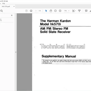 Harman kardon HK 570I AM/FM/STEREO FM Solid Technical Manual - PDF