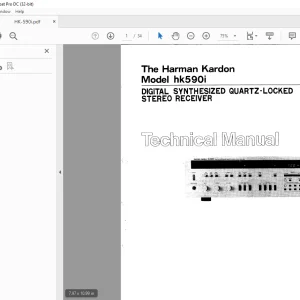 Harman kardon HK 590I DIGITAL SYNTHESIZED QUARTZ-LOCKED STEREO RECEIVER Technical Manual - PDF