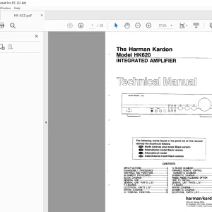 Harman kardon HK 620 INTEGRATED AMPLIFIER Technical Manual - PDF