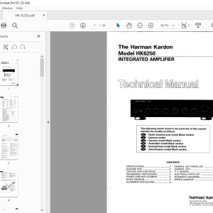 Harman kardon HK 6250 INTEGRATED AMPLIFIER TECHNICAL MANUAL  - PDF