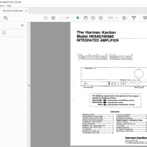 Harman kardon HK 640 HK 660 Integrated Amplifier Technical Manual -PDF