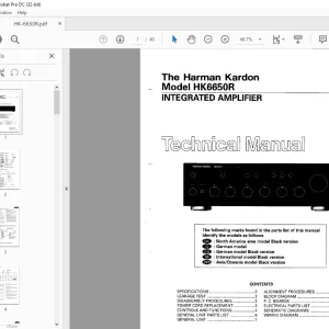 Harman kardon HK 6650R INTEGRATED AMPLIFIER TECHNICAL MANUAL - PDF