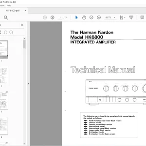 Harman kardon HK 6800 INTEGRATED AMPLIFIER TECHNICAL MANUAL  - PDF