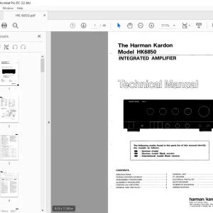 Harman kardon HK 6850 INTEGRATED AMPLIFIER TECHNICAL MANUAL  - PDF