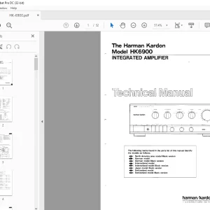 Harman kardon HK 6900 INTEGRATED AMPLIFIER TECHNICAL MANUAL - PDF