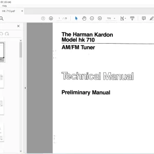 Harman kardon HK 710 AM/FM TUNER Technical Manual  - PDF DOWNLOAD