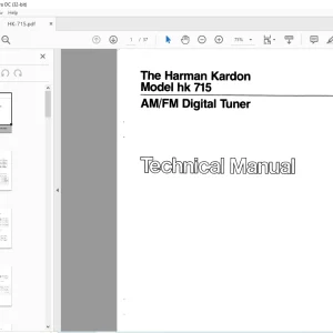 Harman kardon HK 715 AM/FM DIGITAL TUNER Technical Manual  - PDF