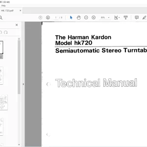 Harman kardon HK 720 Semiautomatic Stereo Turntable Technical Manual - PDF