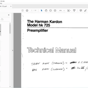 Harman kardon HK 725 Preamplifier Technical Manual  - PDF DOWNLOAD