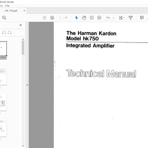 Harman kardon HK 750 Integrated Amplifier Technical Manual  - PDF DOWNLOAD