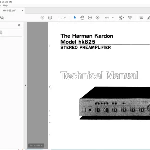 Harman kardon HK 825 Stereo Preamplifier Technical Manual  - PDF DOWNLOAD