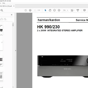 Harman kardon HK 990/230 INTEGRATED STEREO AMPLIFIER Service Manual  - PDF