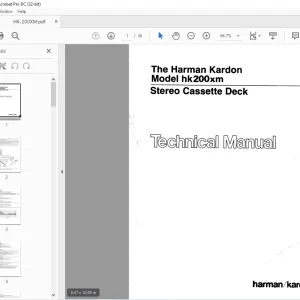 Harman kardon HK200XM Stereo Cassette Deck Technical Manual - PDF