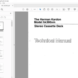 Harman kardon HK300XM Stereo Cassette Deck Technical Manual - PDF