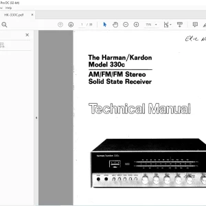 Harman kardon HK330C AM/FM/FM Stereo FM Solid State Receiver Technical Manual - PDF