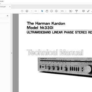 Harman kardon HK330I Ultrawideband Linear Phase Stereo Receiver Technical Manual - PDF